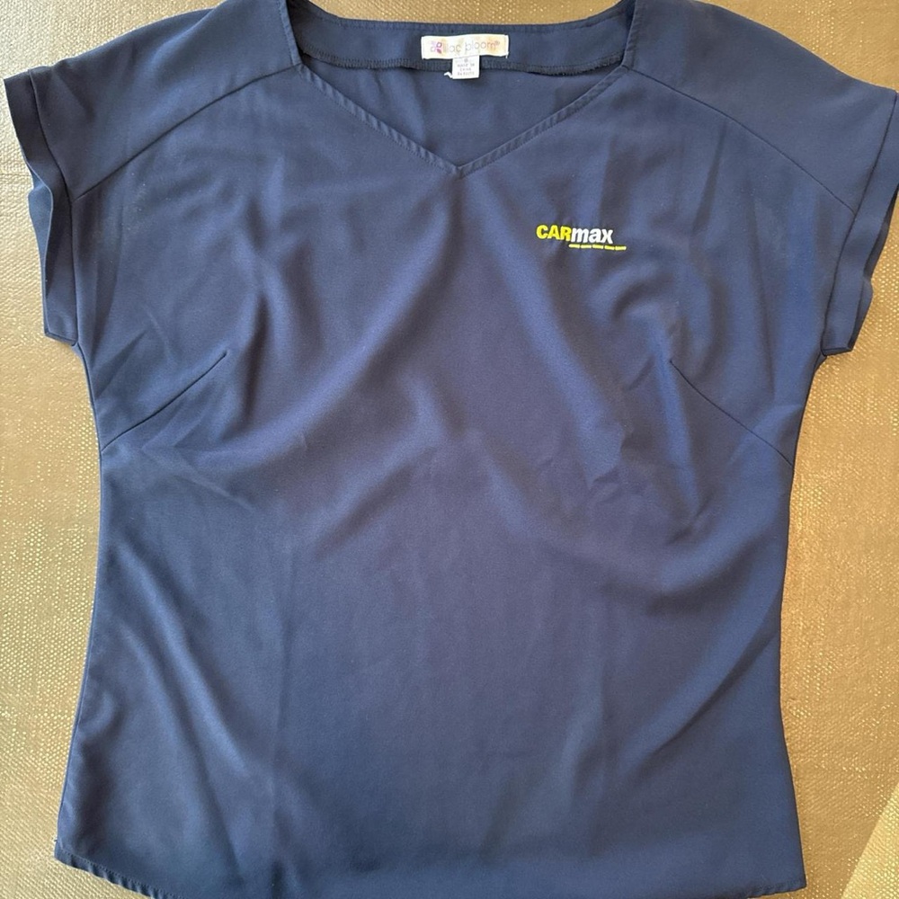 Blue Fitted Cap Sleeve T-Shirt Blouse